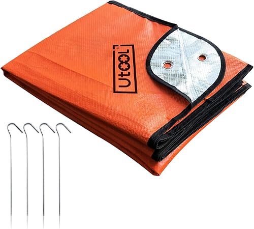 Miniatura 1 de UTOOL Manta de emergencia de supervivencia, lona aislante impermeable, lona reflectante, mantas espaciales de supervivencia, manta térmica grande
