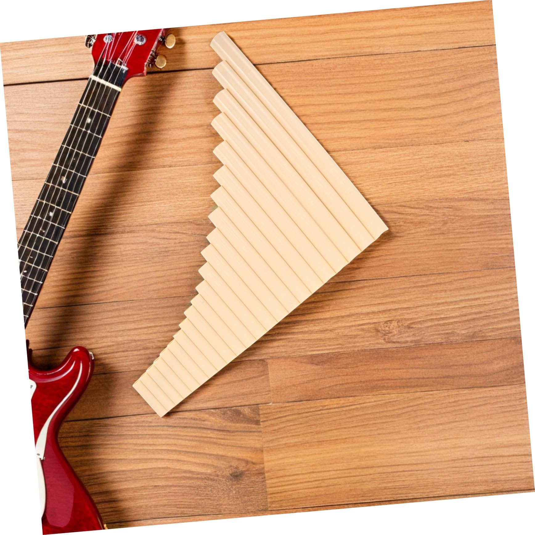 Flauto di Pan Tradizionale G 22 Tubi Beige per Esecuzione | Musica Folk e Palco, Plastico, Orientabile da Lato Sinistro o Destro, per Principianti e Professionisti