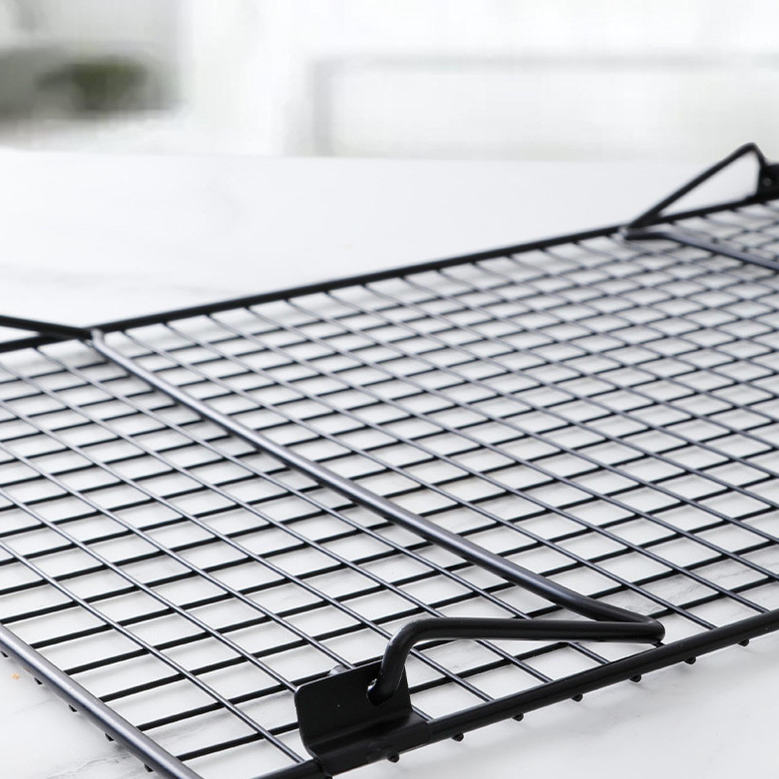 Cookie Cooling Rack Set, 34x24x5.7cm, Black Wire Stand Baking, Stackable Rectangle Cooling Rack, 2 Pieces, Perfect for Cookies, Cakes, and Pastry Refrigerate