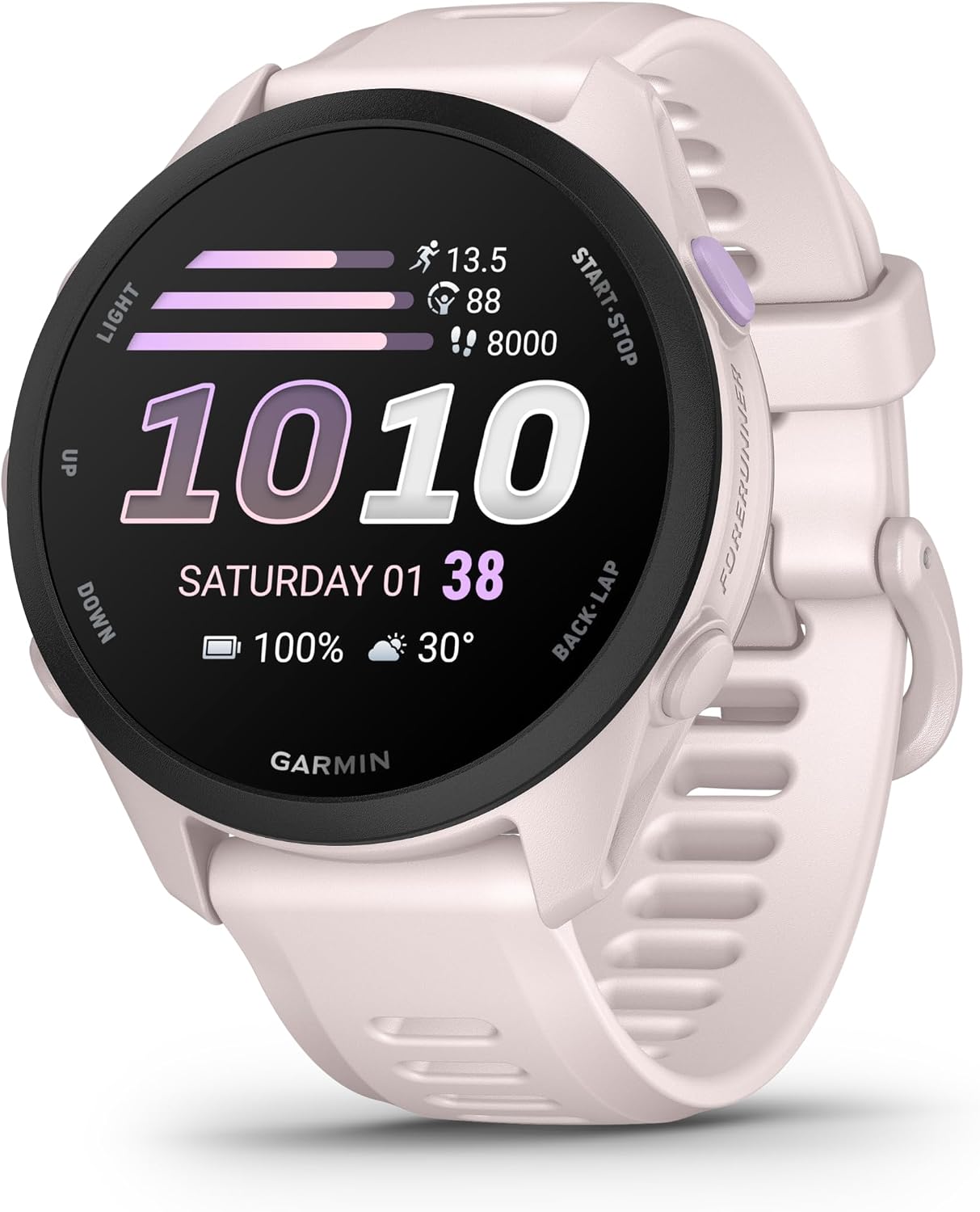 Forerunner® 70, 43mm, Soft Pink | Beginner-Level Running Smartwatch, Pace, Distance and Heart Rate, Daily Suggested Workouts, Adaptive Training Plans
