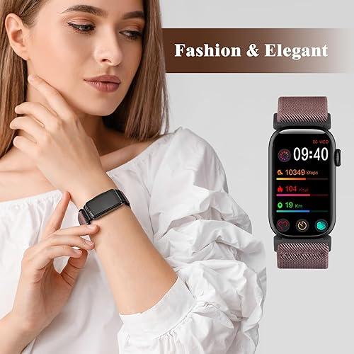 Miniatura 5 de Paquete de 2 bandas elásticas de nailon de 0.63 pulgadas compatibles con FITVII HM08MorePro HM08Amzhero-Runfit D26KALINCO Slim Fitness Tracker