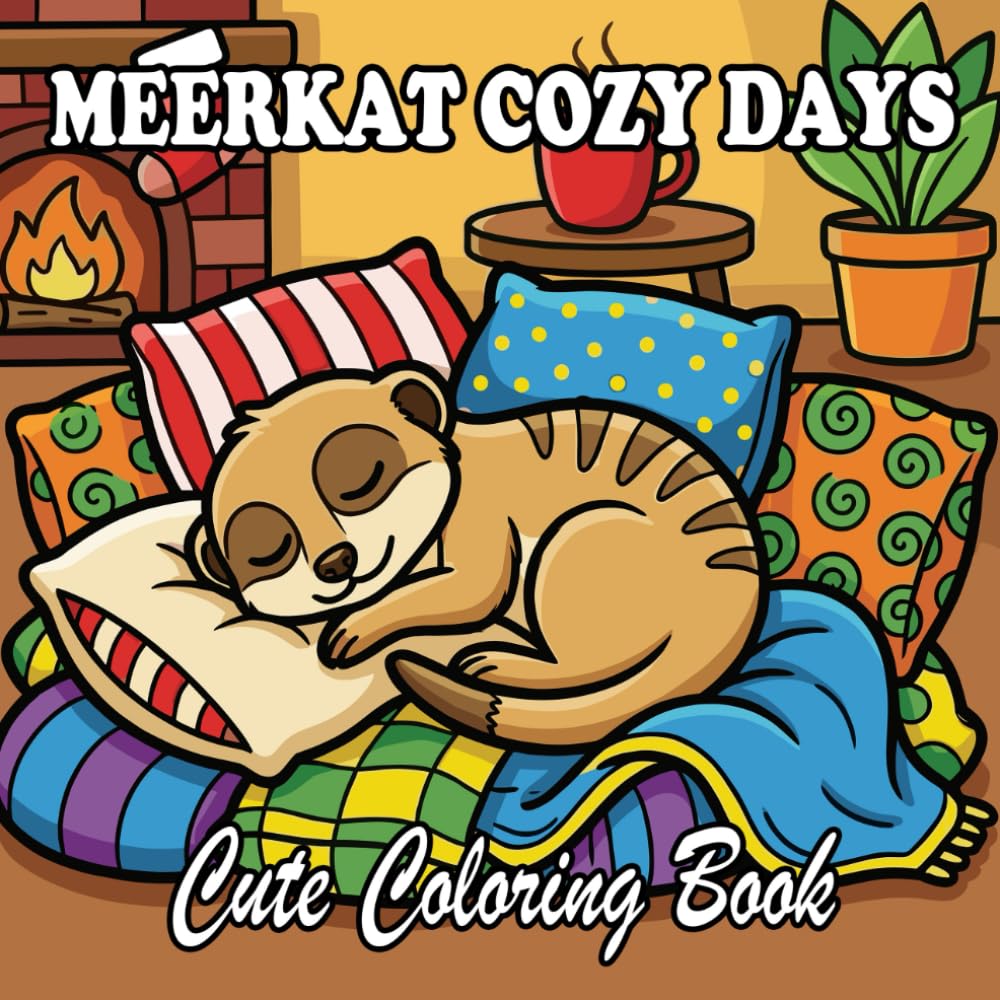 Meerkat Coloring Book: Cute & Cozy Meerkats for Kids and Adults