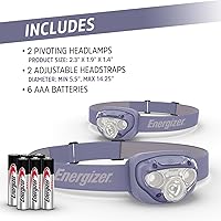 Vista 6 de Energizer Linterna frontal LED PRO (paquete de 2), linternas frontales resistentes al agua IPX4, luz de cabeza de alto rendimiento para exteriores