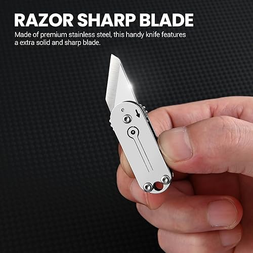 Miniatura 4 de EDC - Cuchillo de bolsillo pequeño para hombres, mini cortador de cuchillos plegable con diseño único, pequeño cuchillo para llevar todos los días,