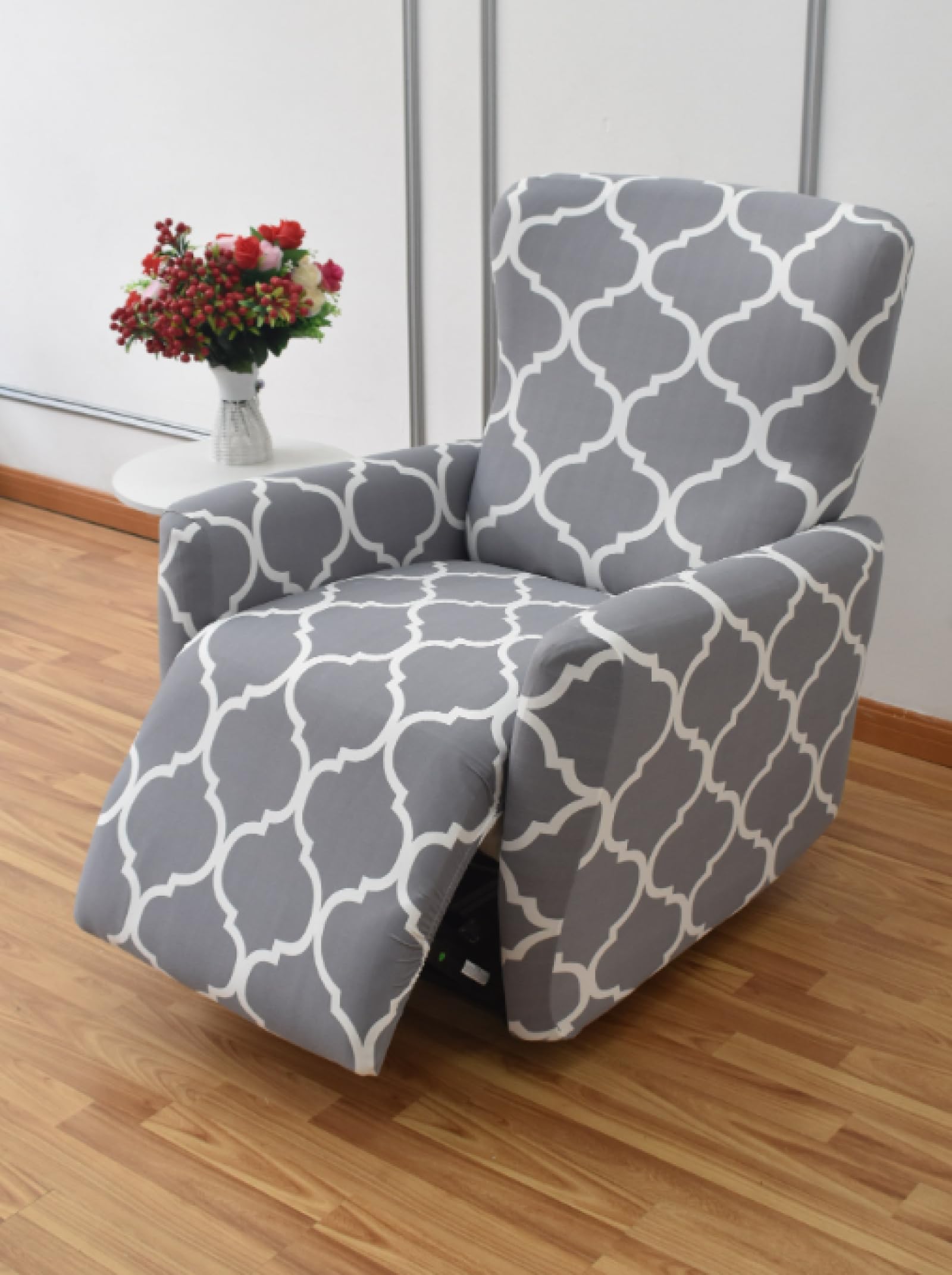 Funda para sillón de relax elástica que evita manchas y deslizamientos en gris