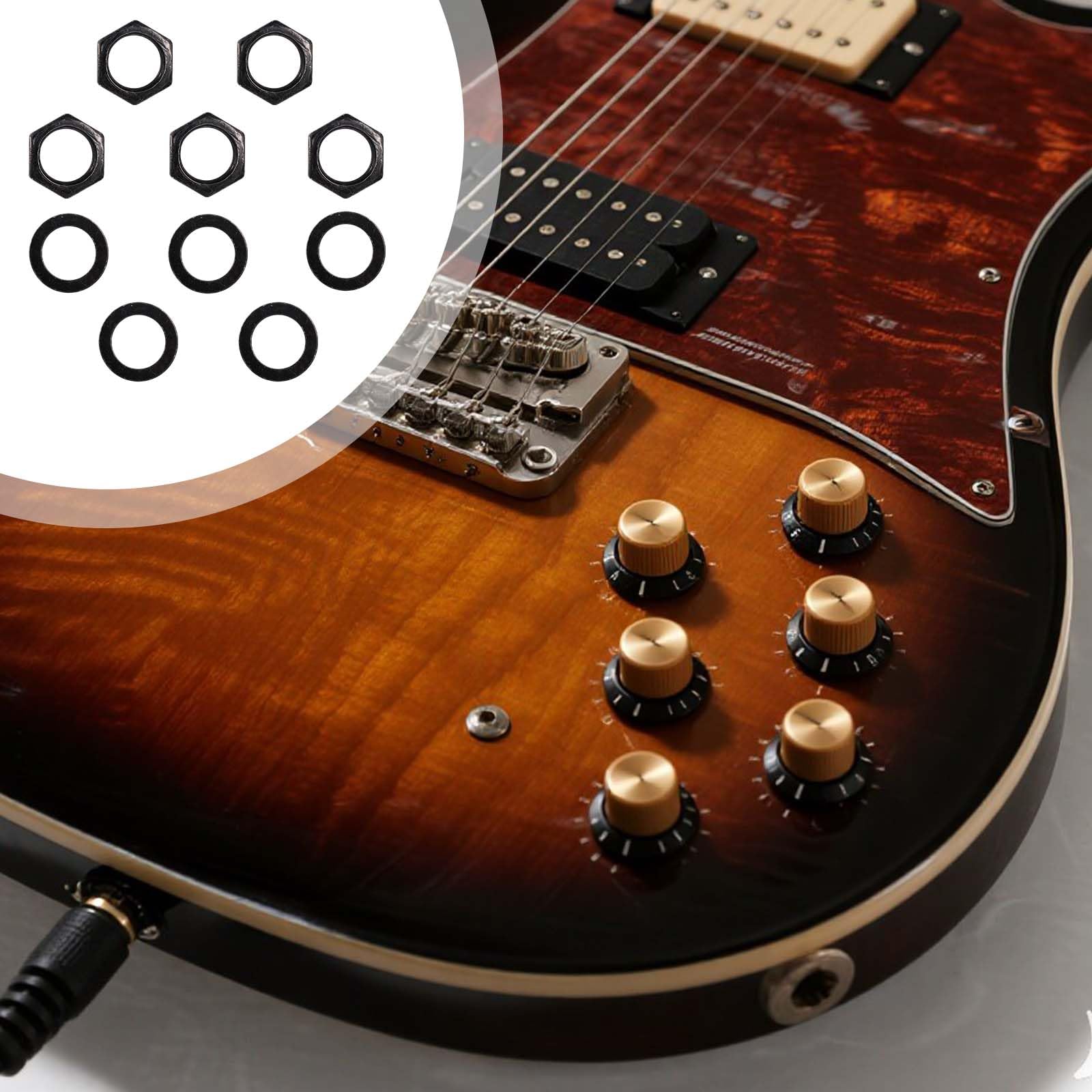 Amazon.com: 5 Set of Guitar Jack Nut and Washer, Alloy Thread 3/8