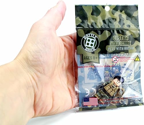 Miniatura 4 de Battle Brick Minifigura coleccionable de 1.6 pulgadas de alto de las Fuerzas de Seguridad de la Fuerza Aérea Airman OCP | Minifigura militar genuina