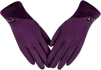 Alepo Womens Winter Warm Gloves With Sensitive Touch Screen Texting Fingers, Fleece Lined Windproof Gloves