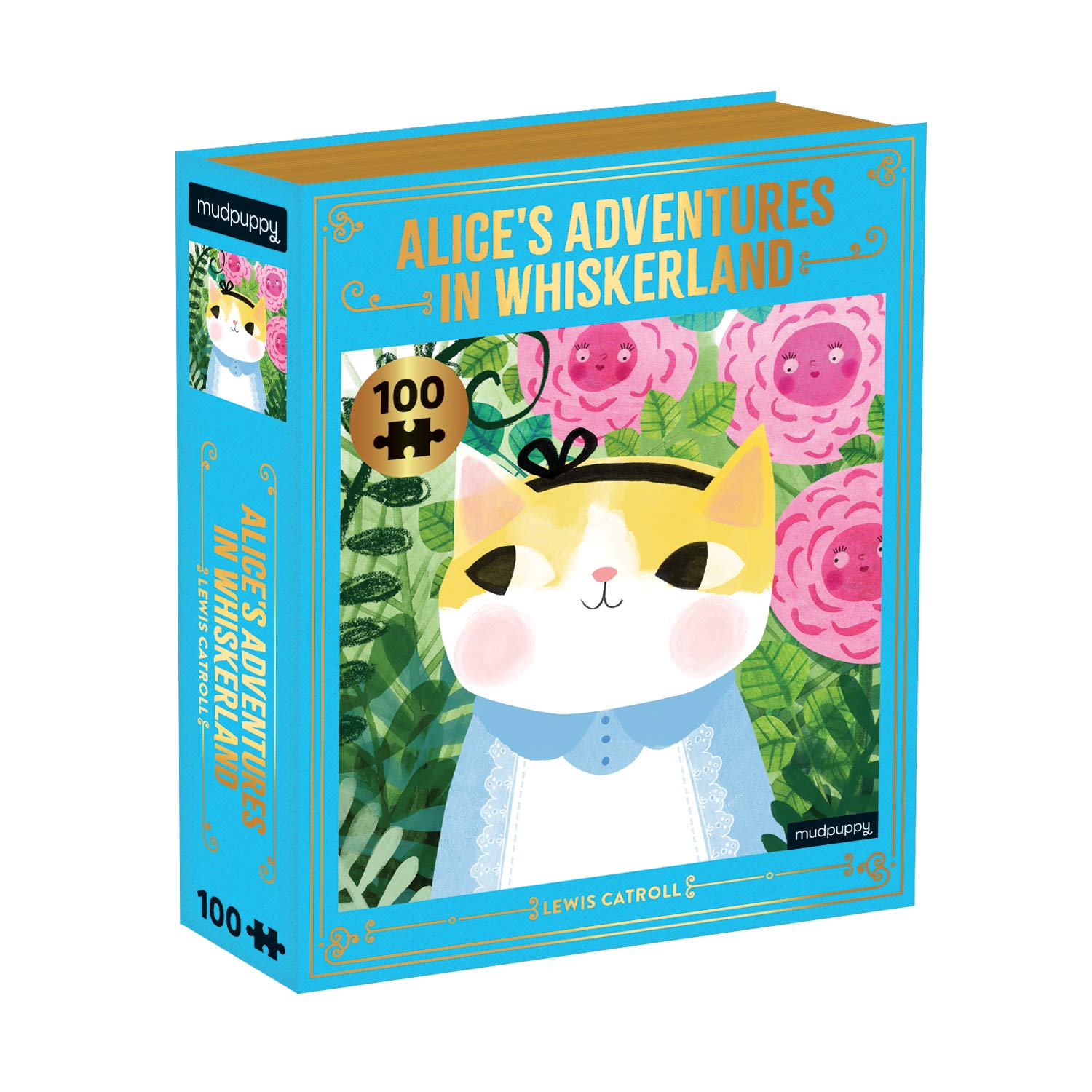 Mudpuppy Alice’s Adventures in Whiskerland Bookish Cats Puzzle, 100 Pieces, 10.75” x 13.5” – Jigsaw Puzzle for Ages 6 and Up, Features an Adorable Cat