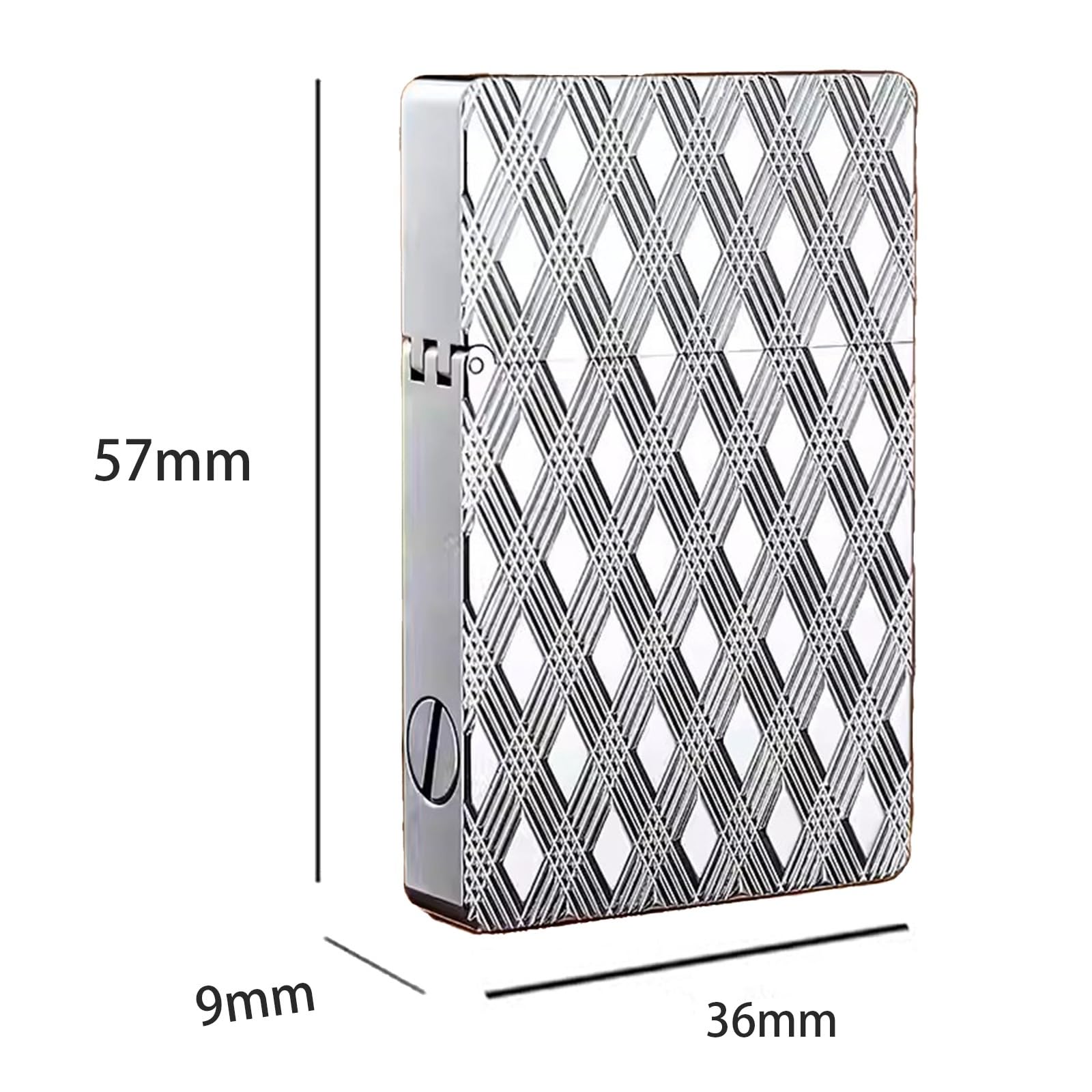 Encendedor de queroseno resistente al viento con tapa abatible, rueda de encendido vertical, diseño compacto, relieve de doble cara, regalo perfecto para hombre (combustible no incluido)