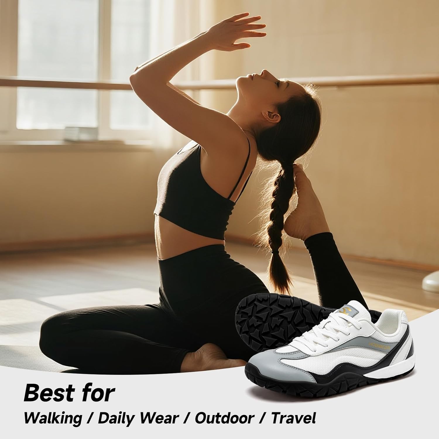 HOBIBEAR Womens Barefoot Shoes | Wide Toe Box | Comfortable Walking Trail Running Sneaker