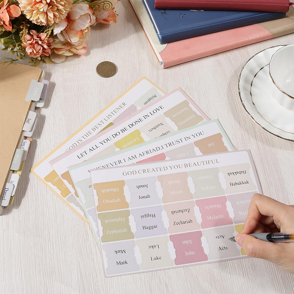CRASPIRE Bible Tabs Bohemia Reposition Large Print Stickers Easy to Read and Apply Bible Journaling Tabs Bible Index Tabs for Reading Lover DIY Photo Album Diary Scrapbook Decoration - Image 3