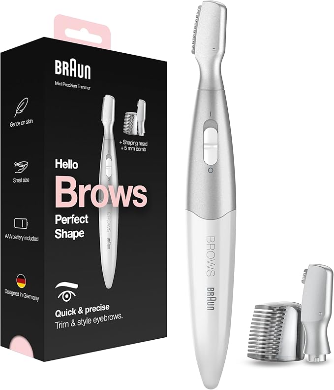 Braun FG1106, Mini Rifinitore Di Precisione Per Le Donne, Styling E Definizione Delle Sopracciglia, Strumento Di Definizione dei contorni, Depilazione Viso In Viaggio O Fuori Casa