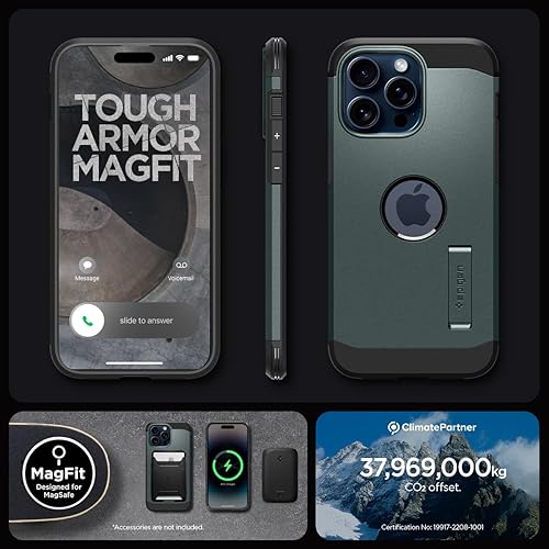 Miniatura 9 de Spigen MagFit - Funda magnética resistente diseñada para iPhone 15 Pro, protección de grado militar soporte compatible con MagSafe (2023), color