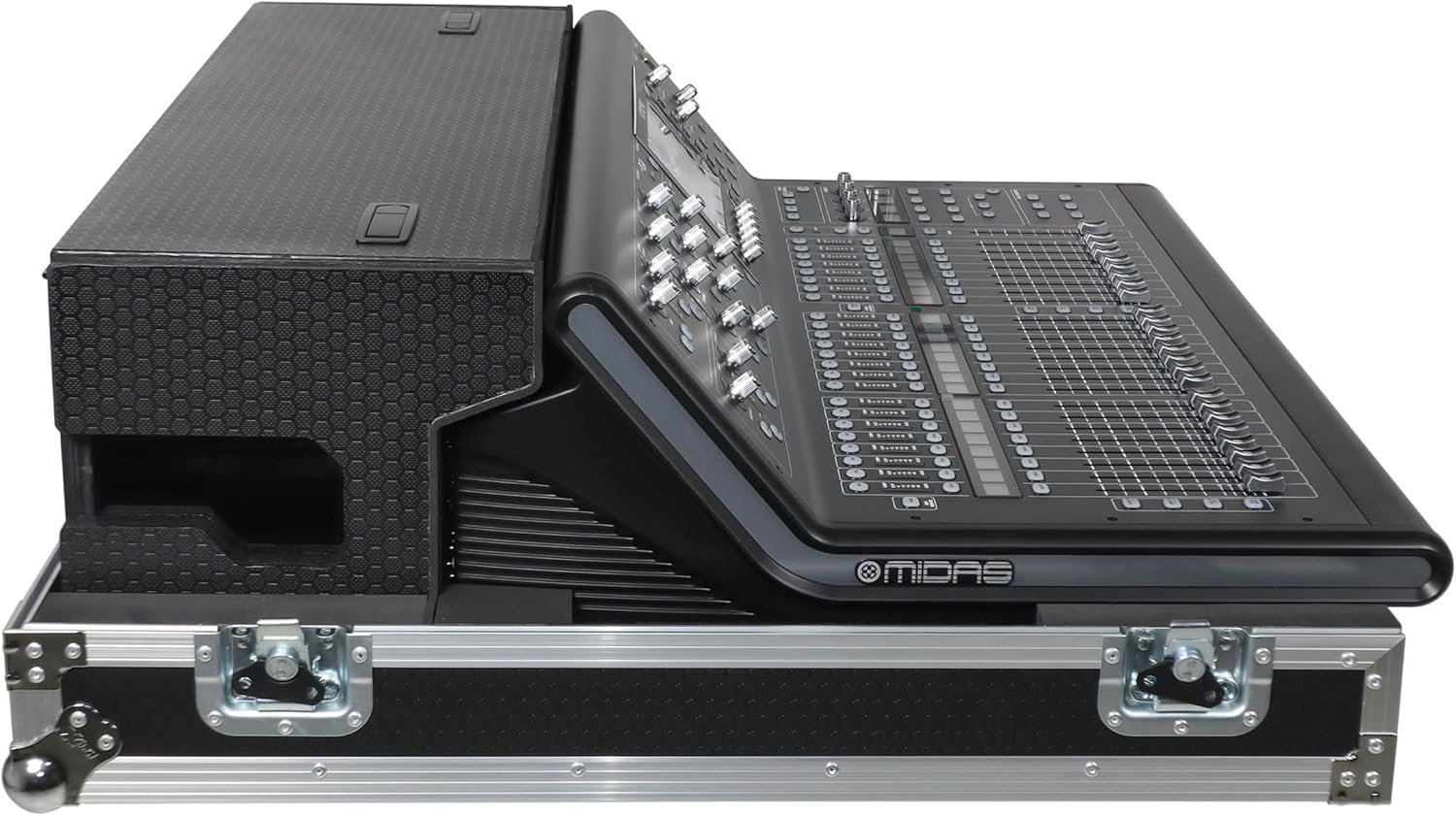ProX XS-MIDM32DHW ATA Digital Audio Mixer Flight Case for Midas M32 Console with Doghouse compartment and Caster wheels