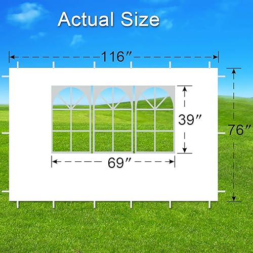 Miniatura 9 de Strong Camel Pared lateral de repuesto para cochera de polietileno instantáneo, 6.4 pies x 19.7 pies (solo 1 pared lateral) (blanco)