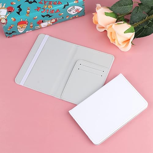 Miniatura 8 de 4 piezas DIY sublimación pasaporte titular cubiertas, cuero de PU en blanco transferencia de calor viaje pasaporte libro titular cartera cubierta