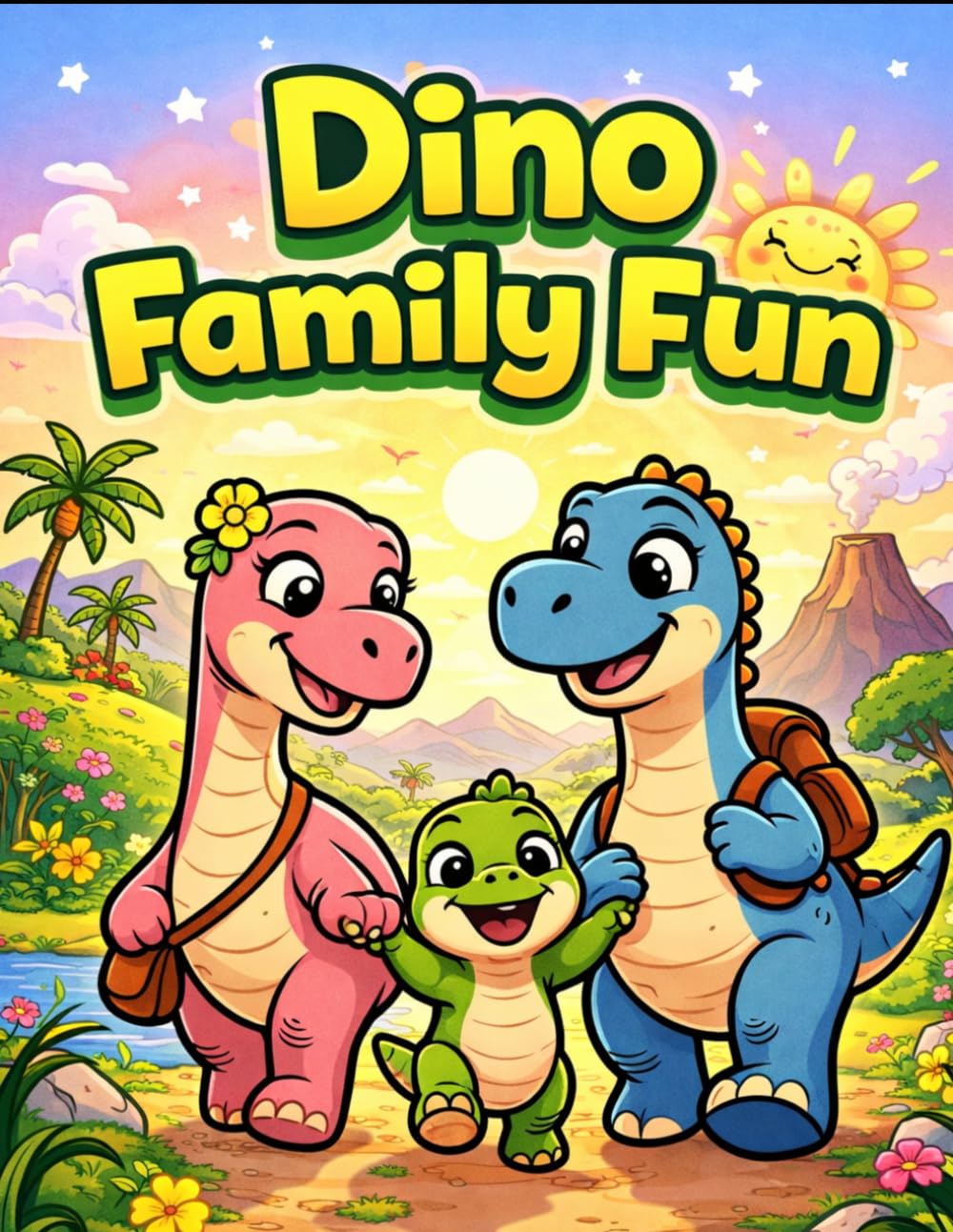 Dino Family Fun: A Cute Dinosaur Coloring Book for Kids Ages 3–8