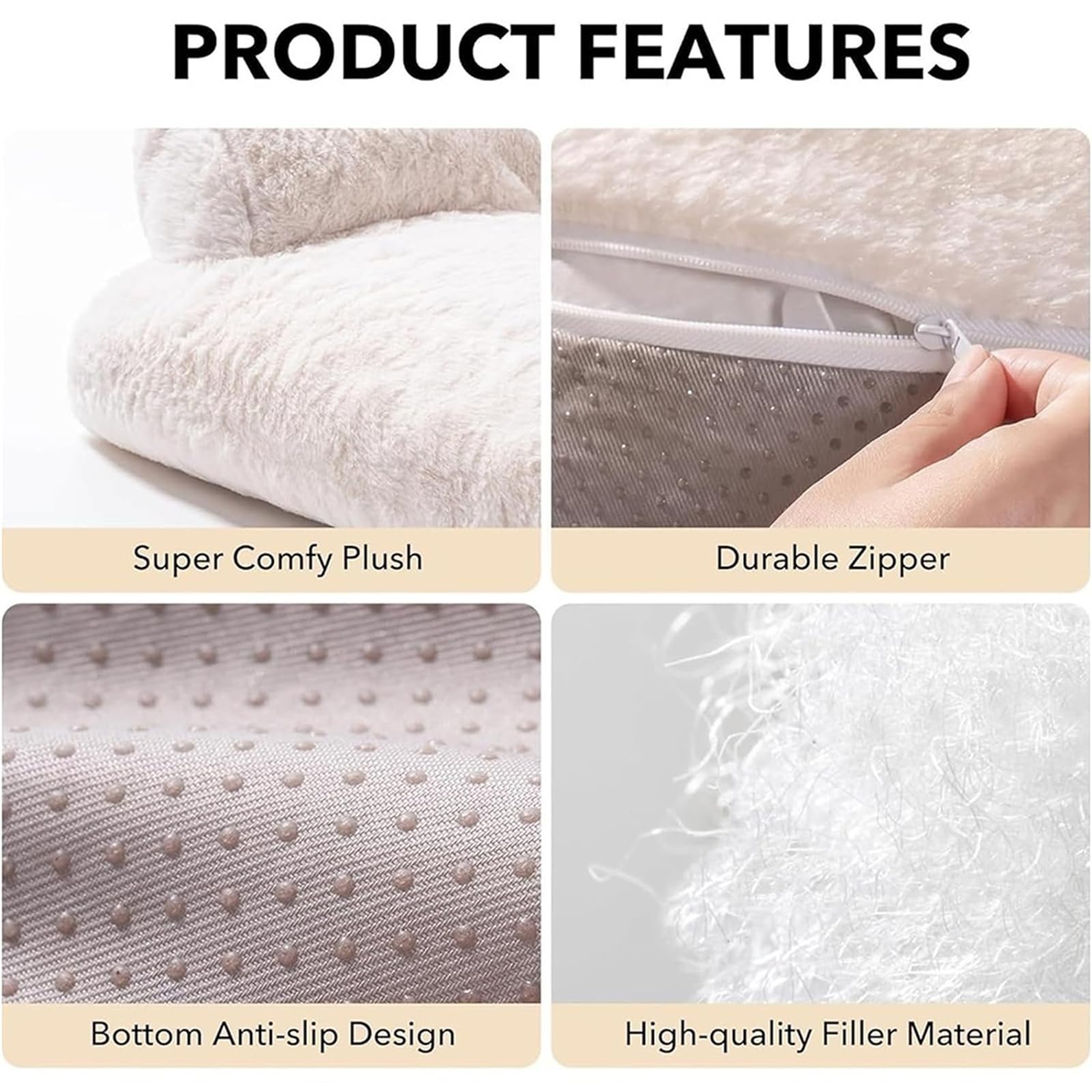 Calming Pet Sofa,Calming Dog Bed Fluffy Plush Pet Sofa, Dog Bed for Small Medium Large Dogs, Memory Foam with Removable Washable Cover (XX-Large, Brown)