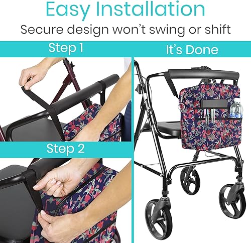 Vista 15 de Bolsa de transporte Vive para andador, universal, para accesorios de sillas de ruedas, andadores, andadores con ruedas y sillas de transporte, que