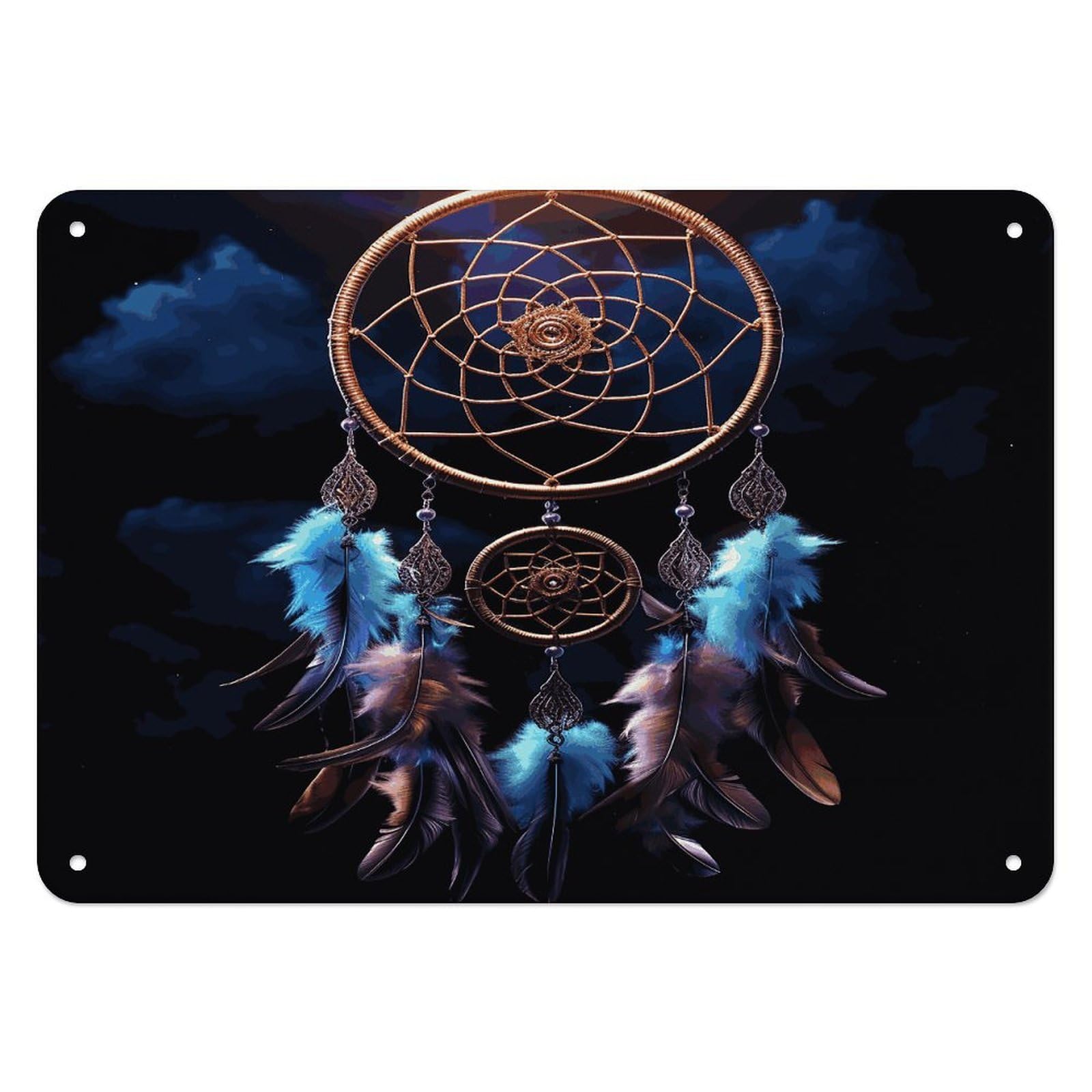 Fodpand Style Dream Catcher Retro Vintage Metal Tin Sign,Wall Art Decor Garden Plaque Poster For Bedrooms Yard Bars Pubs Patios Porches 7.9X5.5 Inch