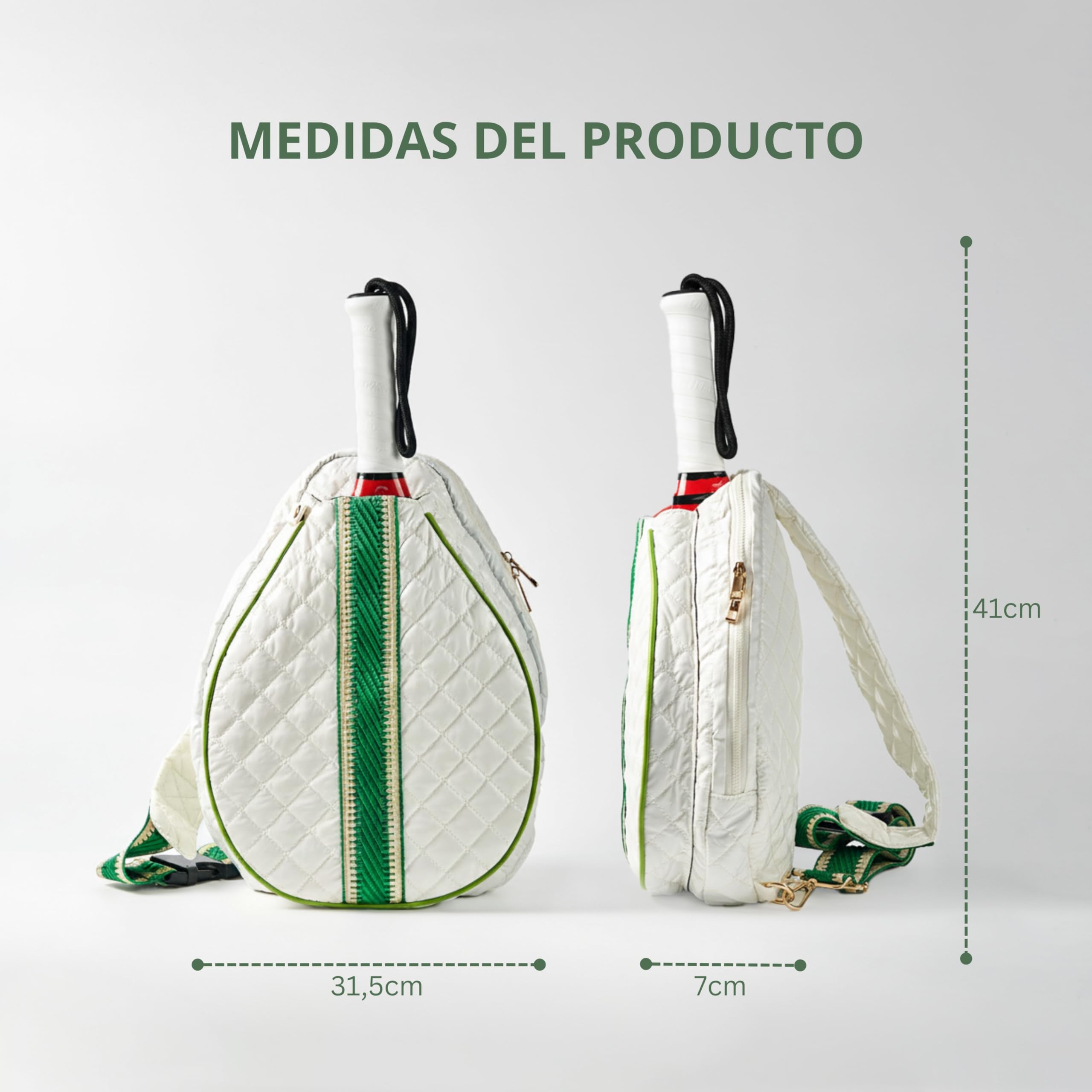 Genérico Paletero de Pádel Mujer Nabi – Bolsa de Pádel con Dos Compartimentos. Mochila Disponible en Blanco y Azul Cobalto, Diseño Elegante y Funcional