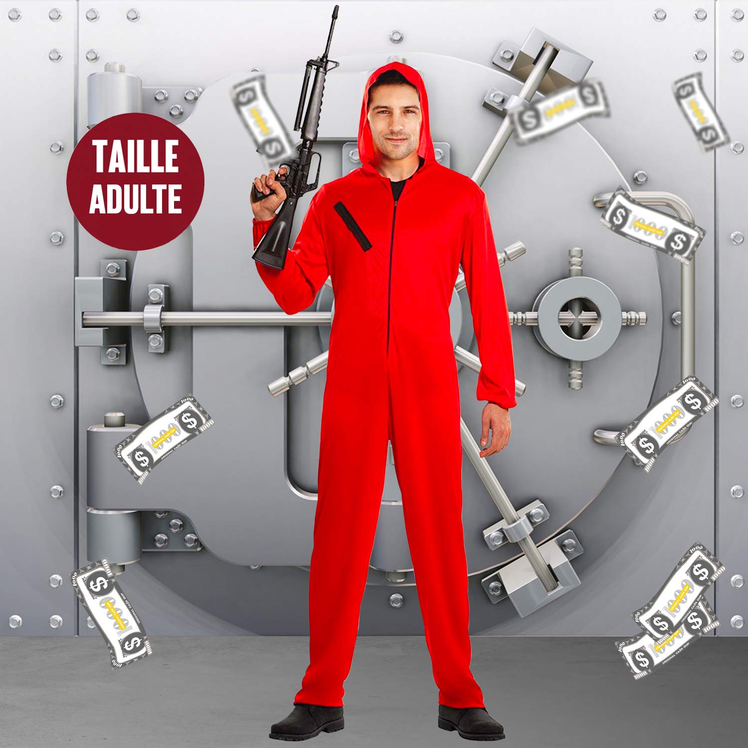 Money Heist Complete Costume Kit, Money Heist - Mask + Adult Costume - Image 3