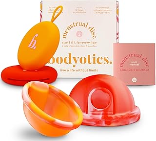 Menstrual Disc Reusable, 2-Pack Size S & L - Softer Than Menstrual Cups and Can Be Used During Intimate Moments - Comfort-...