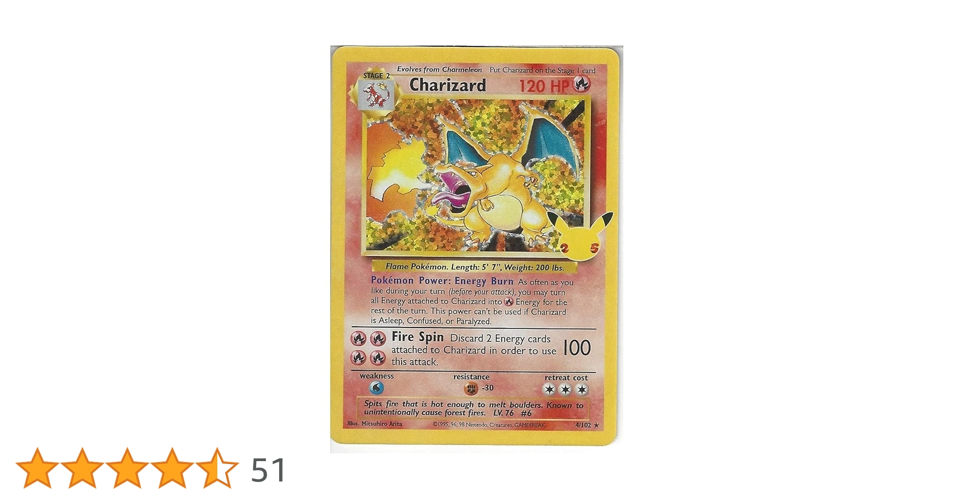 ポケモンカード 旧裏　英語版　リザードン　Charizard 4/102 Pokemon Charizard 4/102 - Rare Celebrations - English