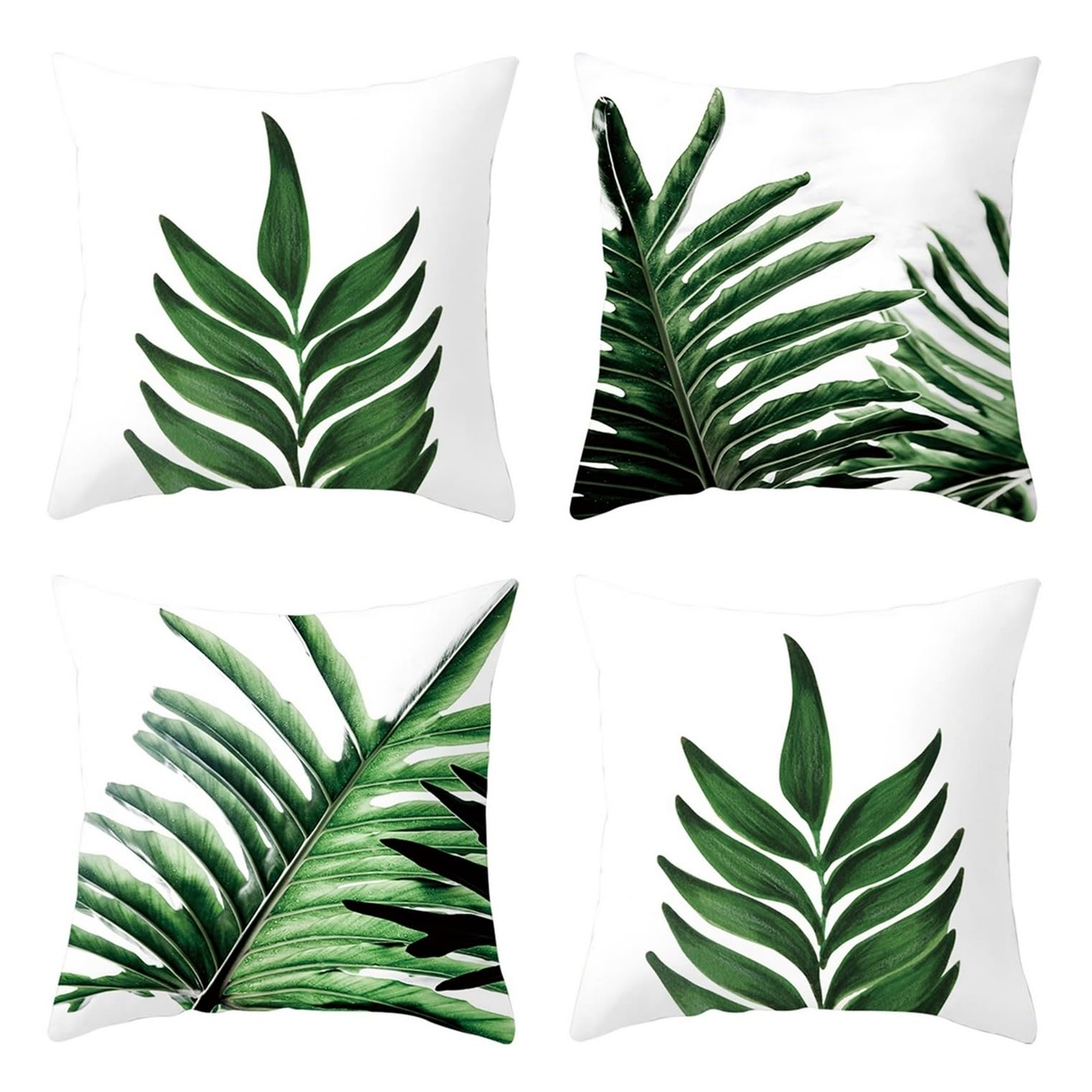 Housse de coussin pour salon de jardin extérieur et canapé au décor de feuilles