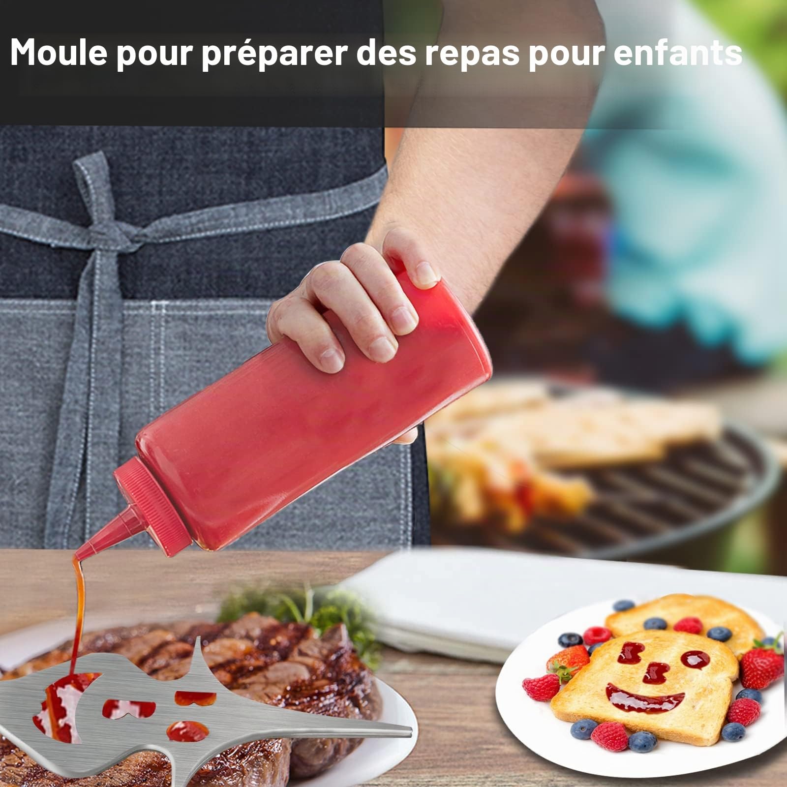 Accessoires de barbecue Funy, Fourchette de barbecue 6 en 1, Fourchette à découper, Outils de barbecue personnalisés, Fourchette à viande de 35 cm de long, Cadeaux surprises pour hommes