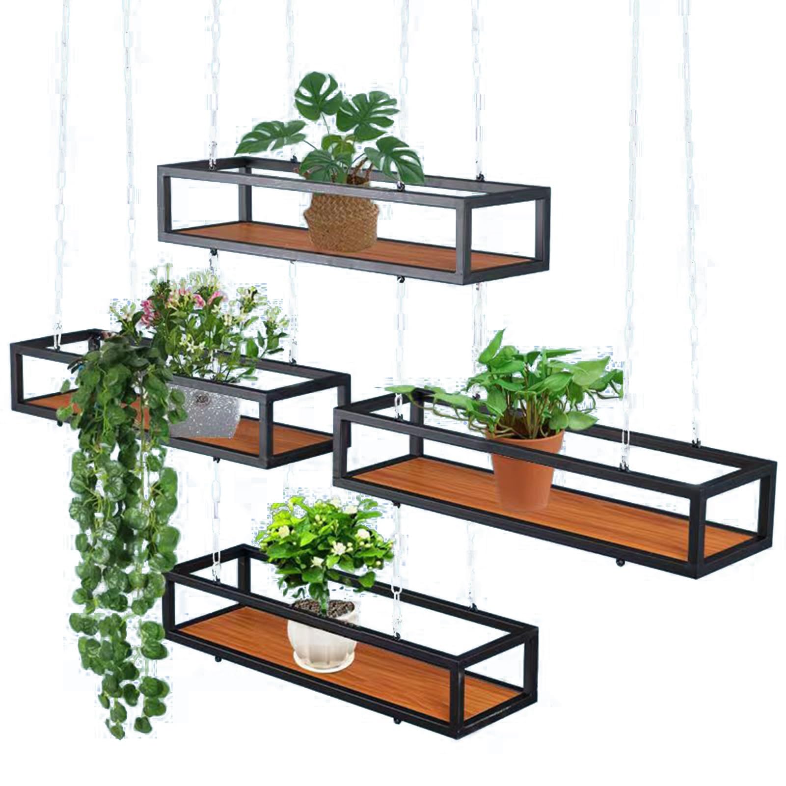 Support pour plantes à étagères flottantes suspendues | Support de rangement au plafond support à fleurs support à vin | Présentoir à étagère suspendue pour balcon/bar/magasin de fleurs ( Size : 80x25