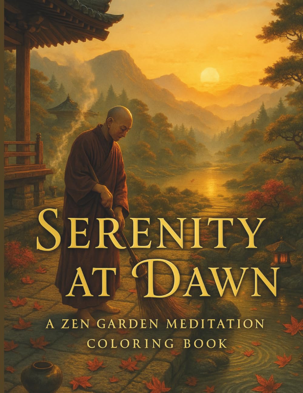Serenity at Dawn: A Zen Garden Meditation Coloring Book: 45 Tranquil Pages of Japanese Temples, Mandalas, & Peaceful Landscapes to Calm the Mind