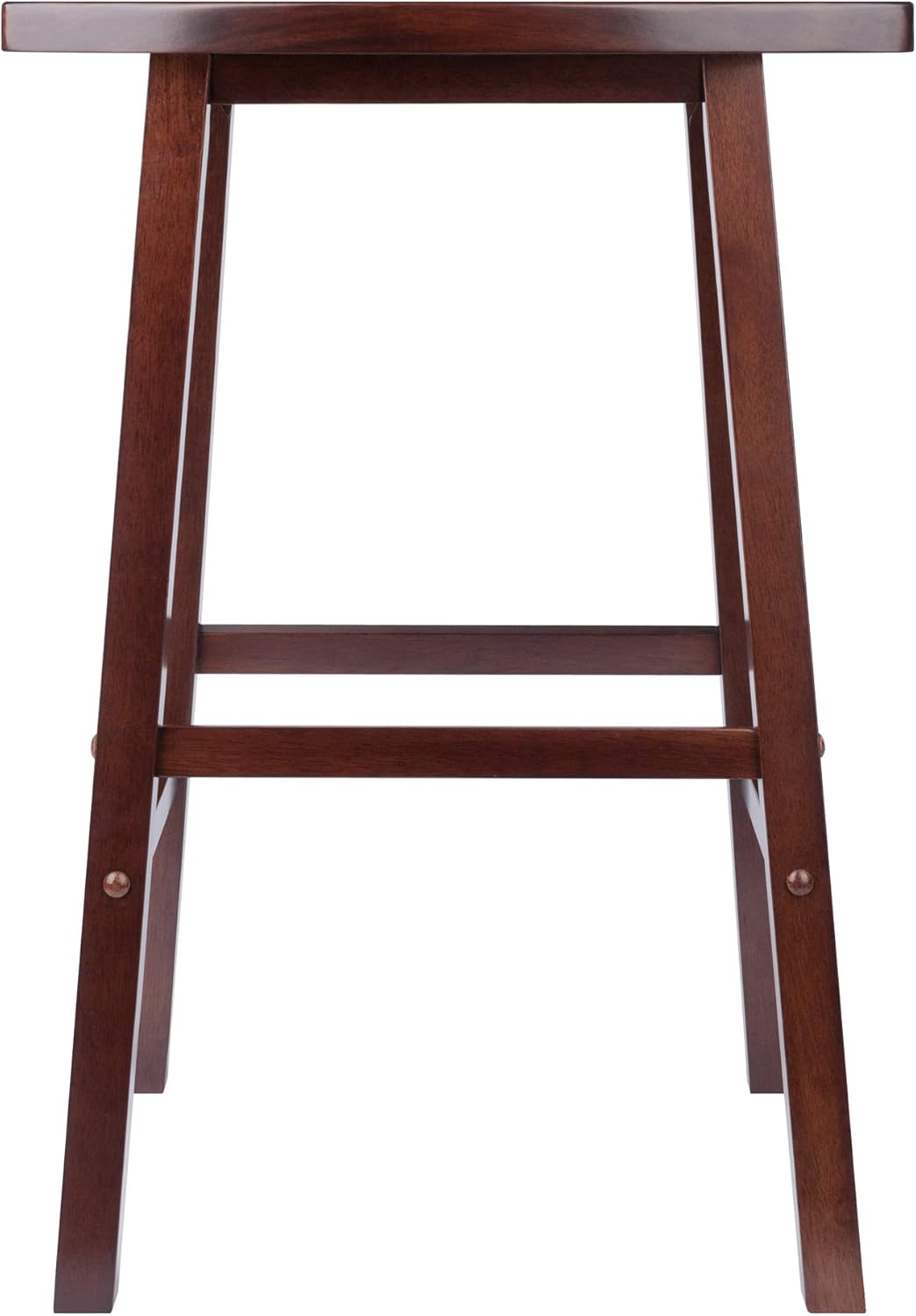 Winsome Katashi Fan-Shape Extra-Wide Bar Stool with Footrest, 29" High, 20" Wide, Walnut