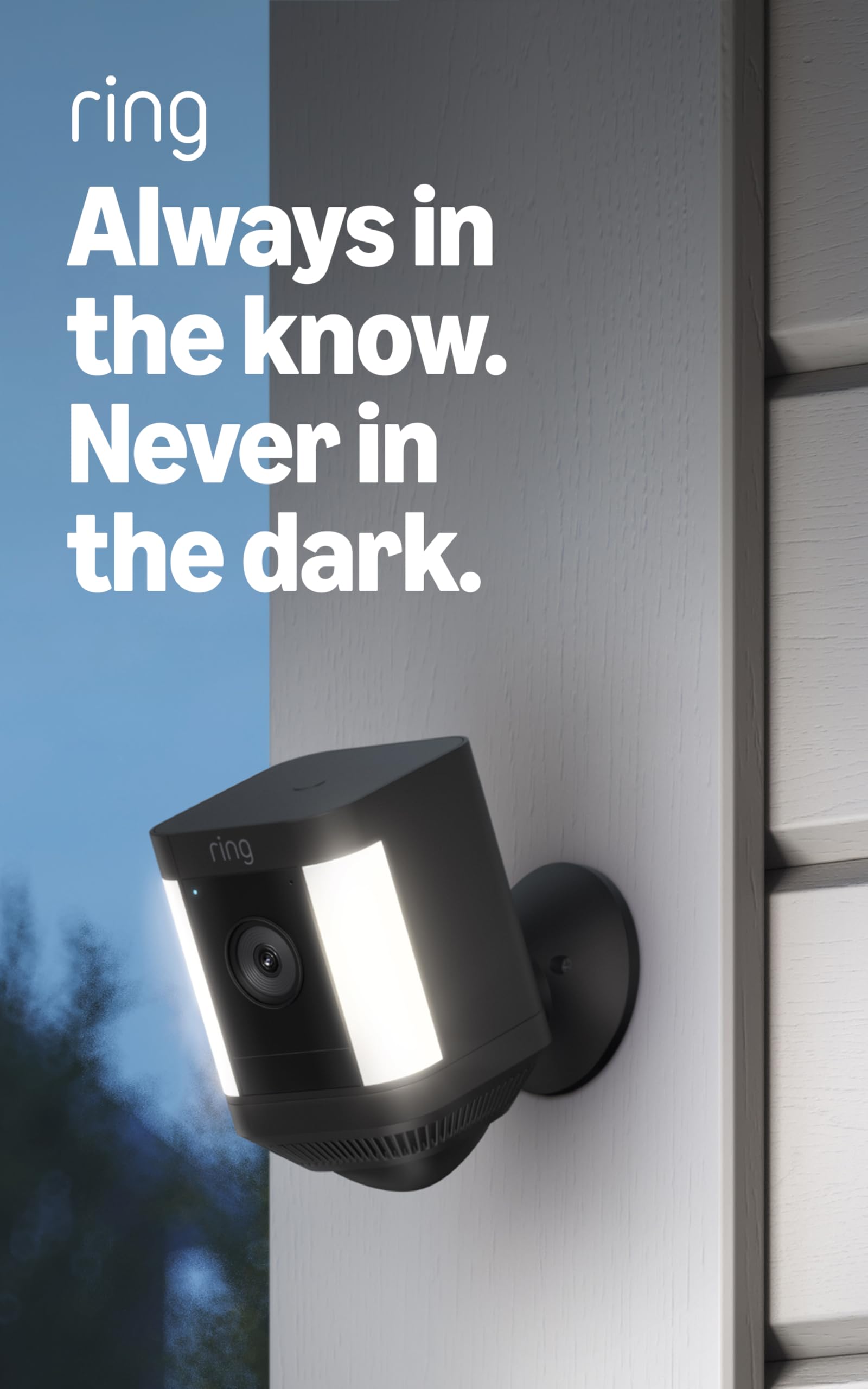 Ring Spotlight Cam Plus, Battery (newest model), Home or business security with HD video, Two-Way Talk, Color Night Vision, and Security Siren, Black
