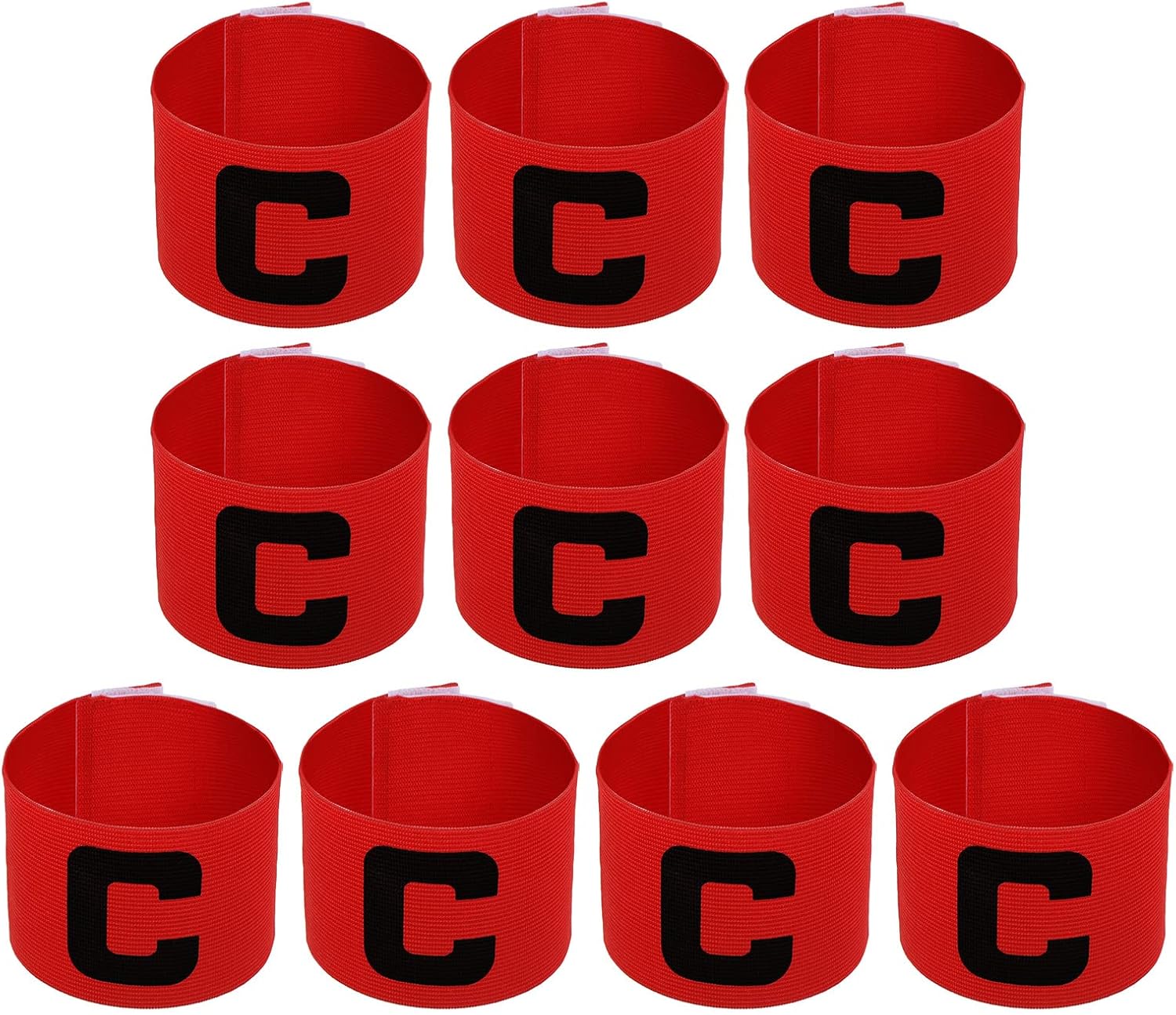 PATIKIL Soccer Captain Armband, 10 Pcs Nylon Elastic Protective Arm Badge for Youth Team Training