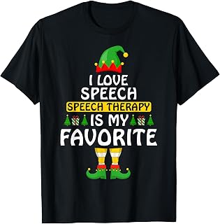 Speech Therapy Elf Xmas Funny School Therapist SLP Christmas T-Shirt