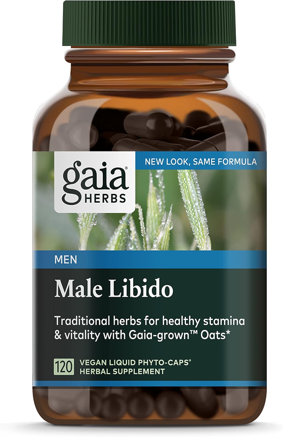 Gaia Herbs Male Libido - Herbal Supplement with Saw Palmetto, Horny Goat Weed, Maca & Oats - Supports Stamina, Vitality & Hormone Balance for Men - 120 Vegan Liquid Phyto-Capsules (30-Day Supply) : Health & Household
