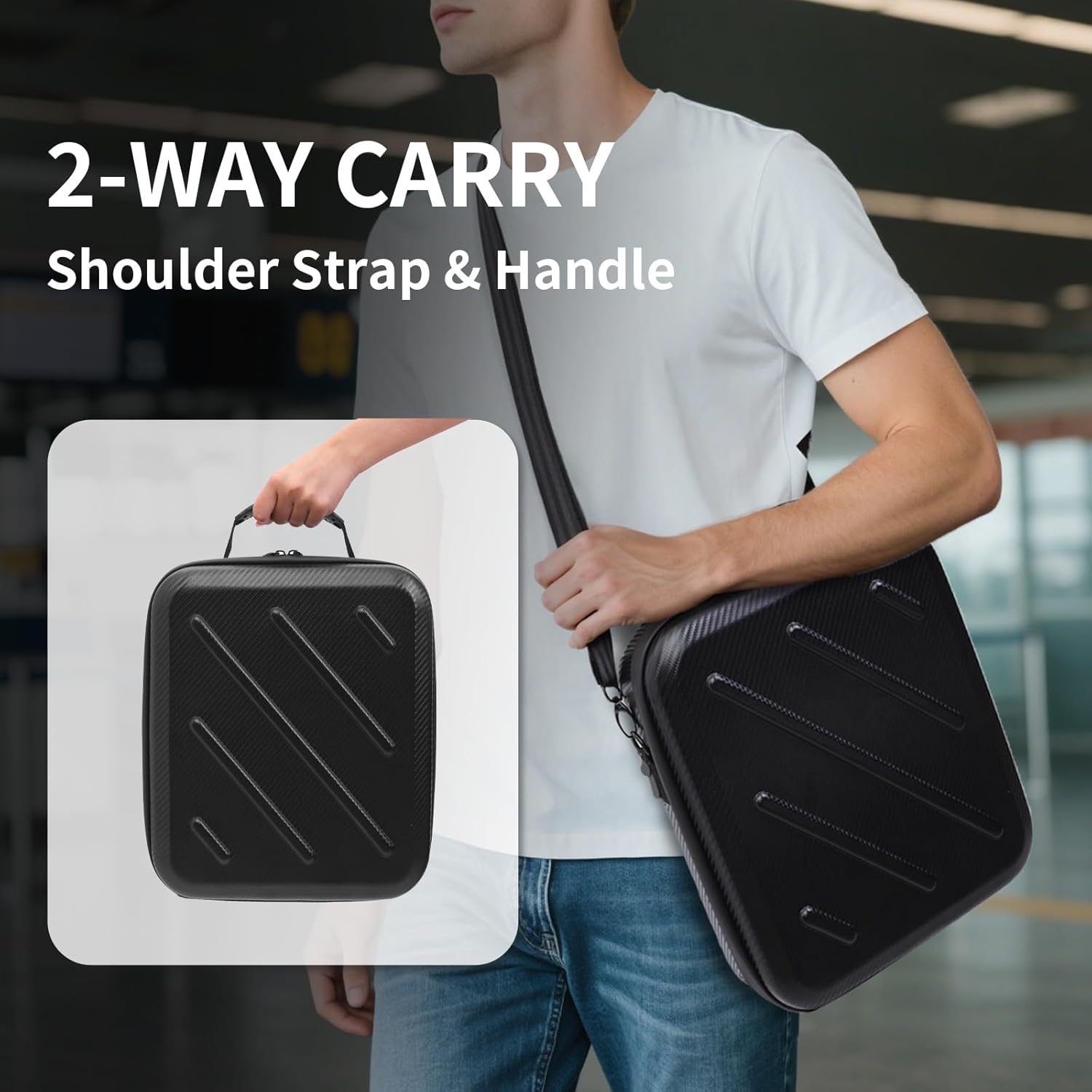 Ultra-Light Waterproof Case for Starlink Mini – Shockproof EVA Hard Travel Carrying Bag with Shoulder Strap & Handle | Durable Protective Cover Compatible with Starlink Mini Satellite TV Accessories - Image 6