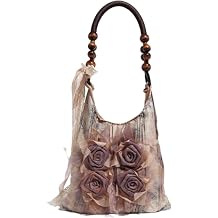 Shoulder 3D Rose Tie-dye Vintage Handbag Stylish Casual Commuter Tote Bag Retro Hobo Bags