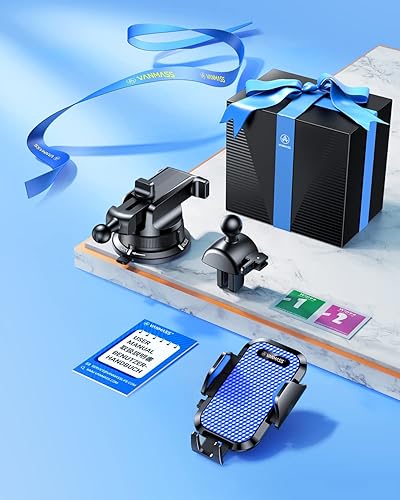 Miniatura 8 de VANMASS - Soporte universal para teléfono de automóvil súper ventosa Soporte para teléfono de salpicadero manos libres ventilación de aire soporte