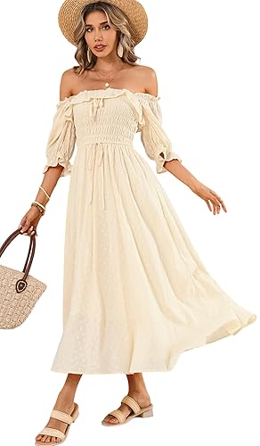 R.Vivimos Women Summer Half Sleeve Cotton Ruffled Vintage Elegant Backless