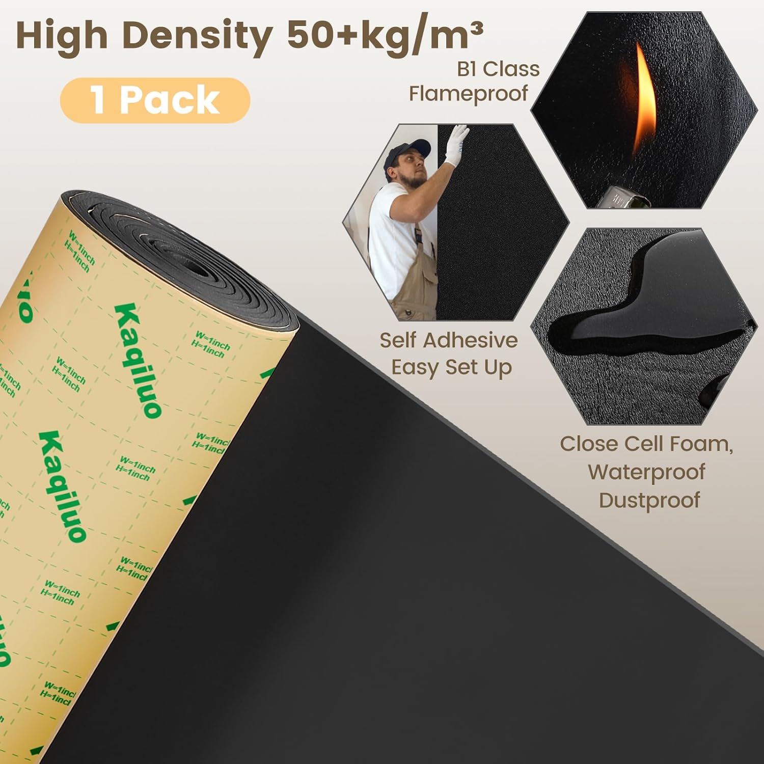 Condition photo showing New/Like New for self-adhesive sound insulation acoustic foam, 107sqft x 0.2in thick?50+kg/m³?sound proof padding,fire,water resistant ,thermal insulation,cold proof acoustic treatment foam
