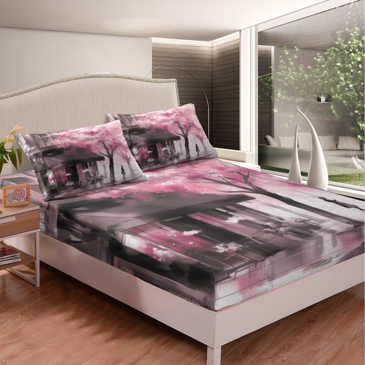 jejeloiu Red Black Kiss Bed Sheets Set Feminine Red Lips Fitted Sheet for Kids Boys Girls Teens Room Decor Lips Print Sexy Mouth Decor Bedding Set Full Size 3Pcs Breathable Soft Lightweight Microfiber