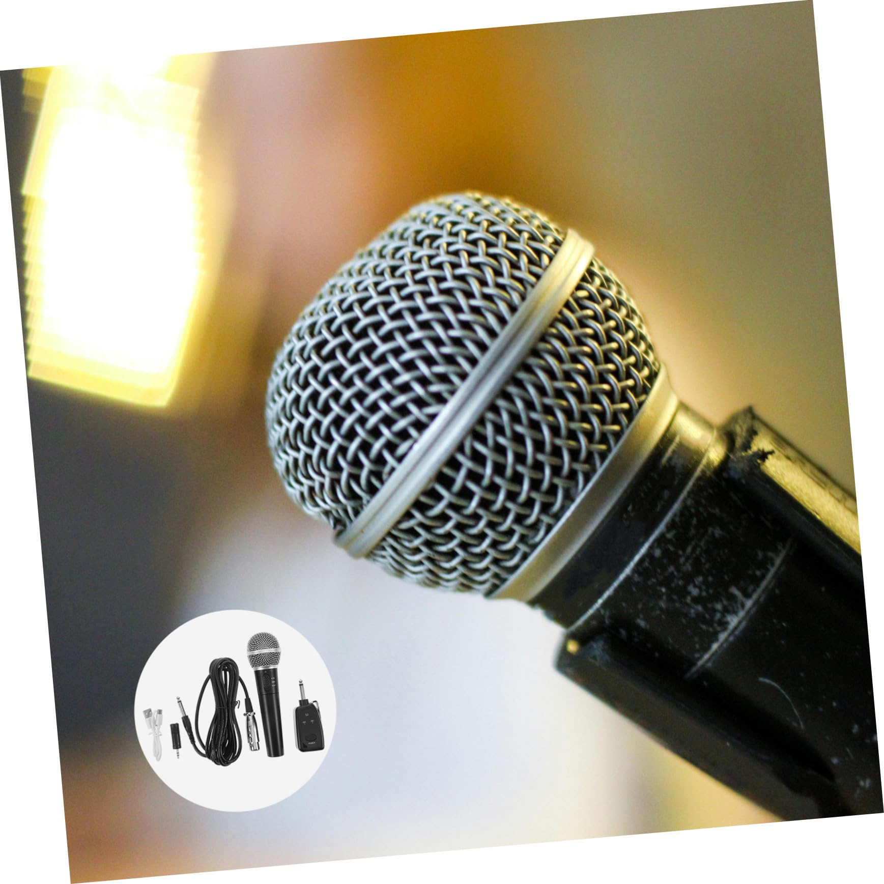 Abaodam Drahtloses Mikrofon für Karaoke-Gesang Dynamisches Handmikrofon Kabellose Mikrofone mit Dual-Mode Kompatibel mit Smartphones und Computern Stabil durch Funktechnologie Robustes