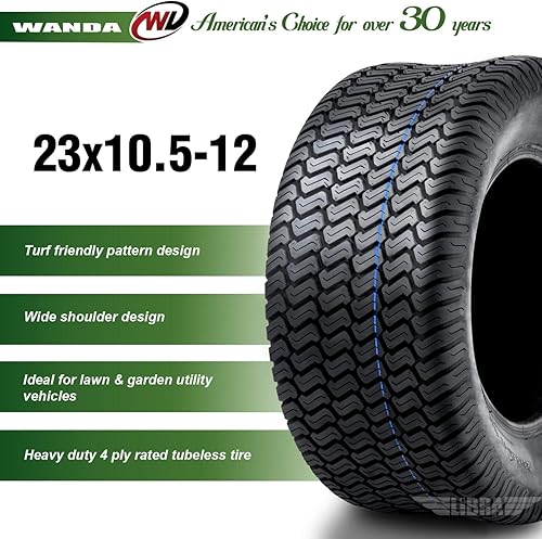 Miniatura 158 de WANDA One 18x7.50-8 Lawn Mower Cart Turf Tires P332 /4PR