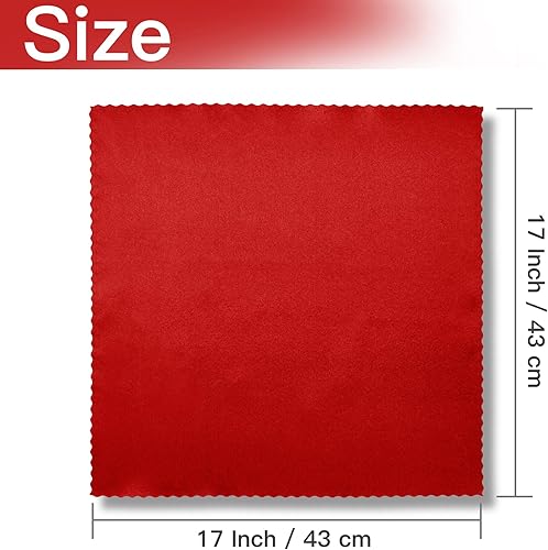 Miniatura 5 de VACVELT Servilletas de satén rojo, paquete de 12, 17 x 17 pulgadas, elegantes servilletas cuadradas para boda, decoración festoneada, paño de satén