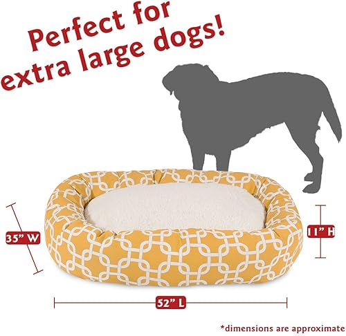 Miniatura 3 de Majestic Pet Links - Cama para perros calmante de sherpa de 52 pulgadas lavable, acogedora cama redonda suave para perros con columna vertebral para