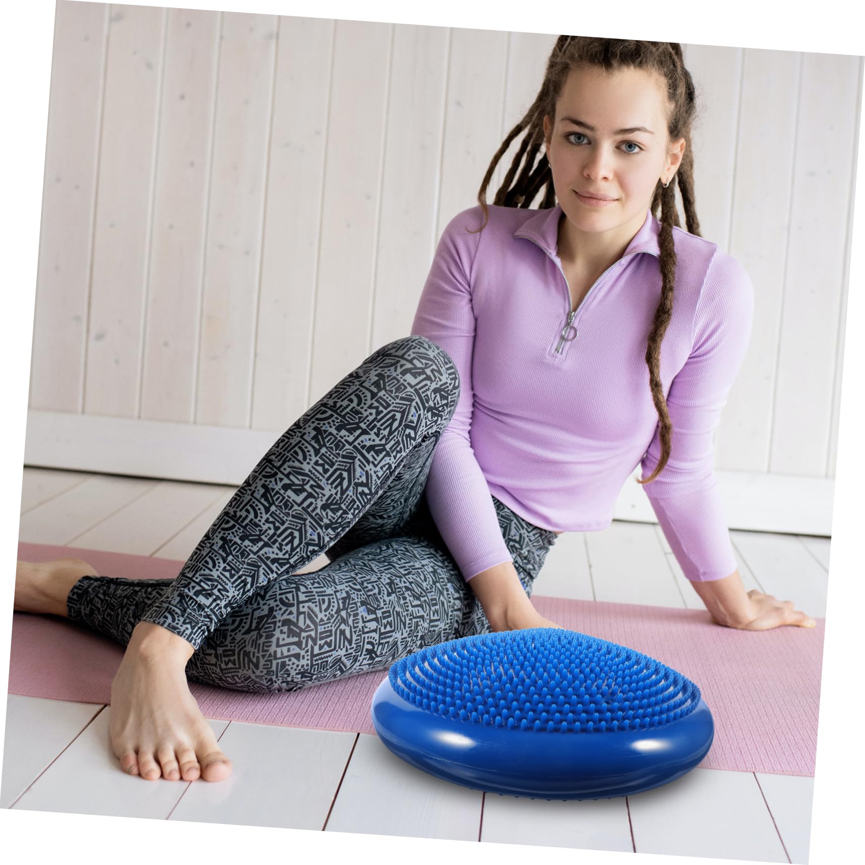 INOOMP Cuscino del Sedile oscillante Disco per Esercizi Sedile Gonfiabile Tappetino Yoga Extra Large Spesso dimena sedili Sportivi Disco di Disco oscillante Viola,Porpora