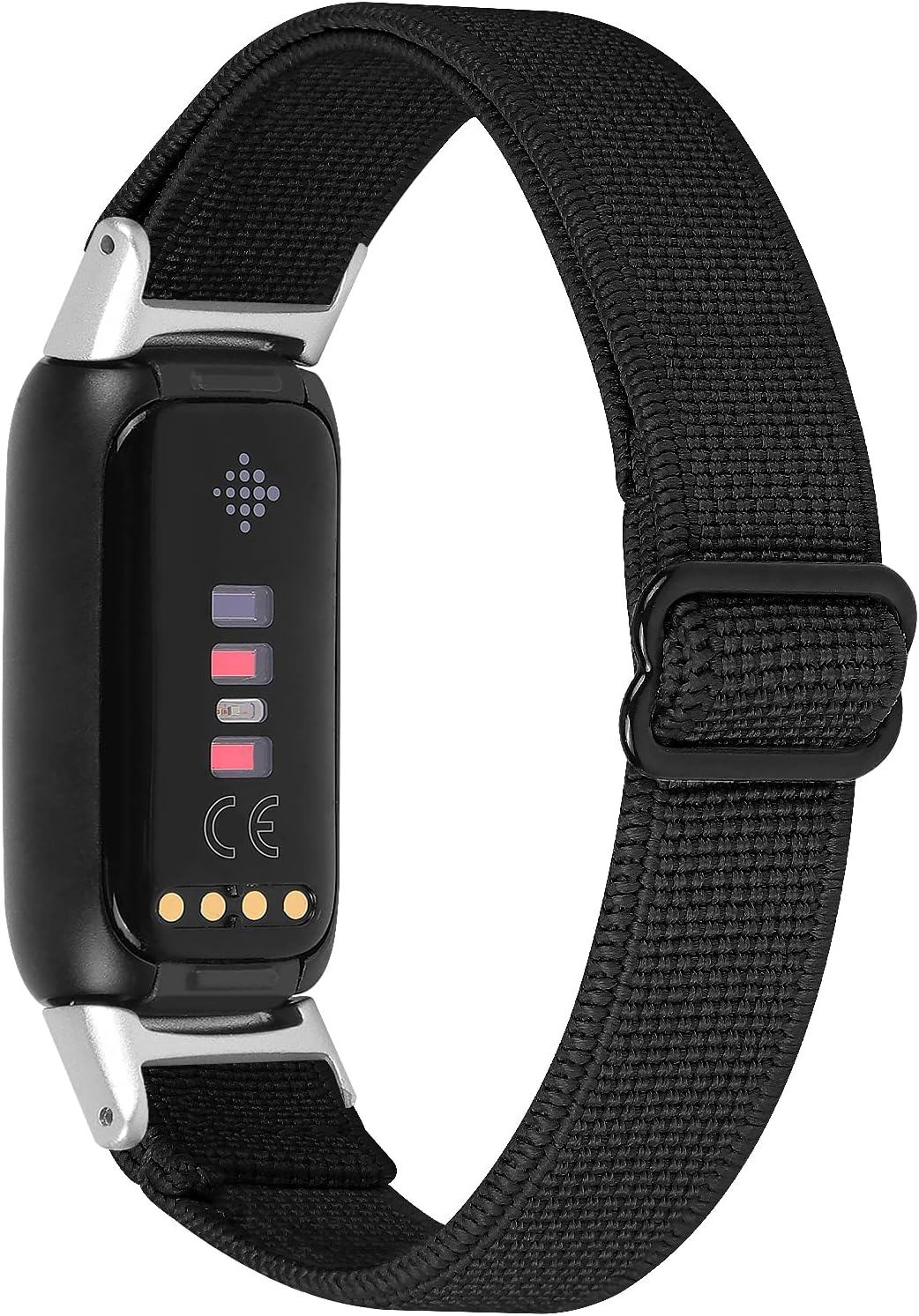 OCEBEEC Stretchy Sport Bands Compatible with Fitbit Luxe, Adjustable Elastic Nylon Wristband Replacement for Fitbit Luxe Fitness and Wellness Tracker for Women Men(Black)